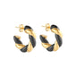 Aretes twist Chapa de Oro detalle negro - Realistica, Tal cual soy